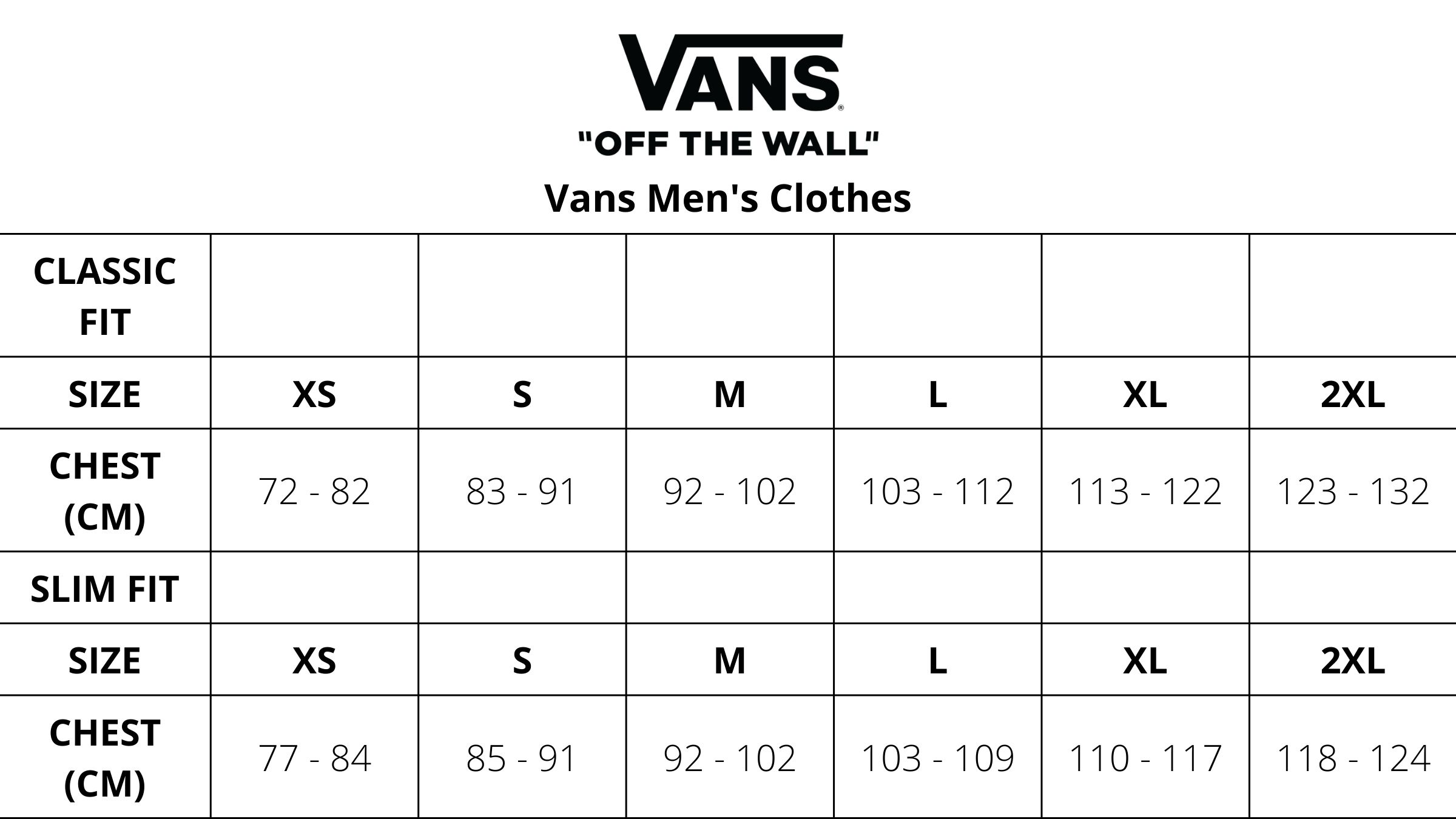 Vans Pants Size Chart | ubicaciondepersonas.cdmx.gob.mx
